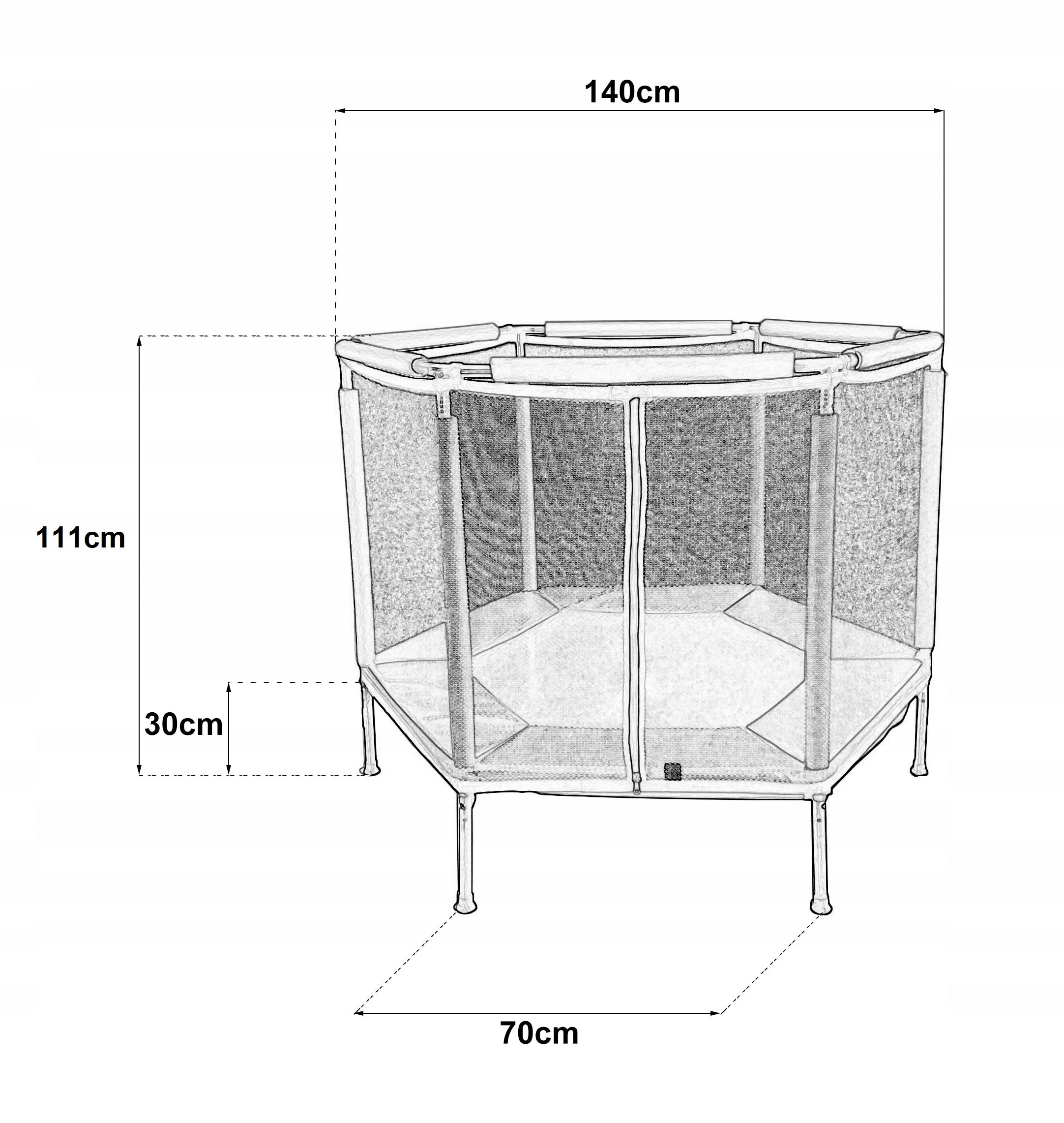 TRAMPOLINE-PLAYPEN FOR HOME AND GARDEN FOR CHILDREN, HOME WITH NET 140 YELLOW Kind with net