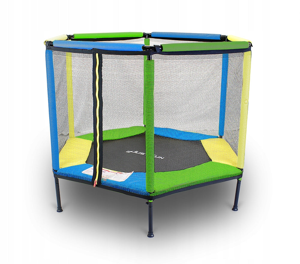 TRAMPOLINE PLAYPEN WITH SAFETY NET FOR HOME AND GARDEN FOR CHILDREN 140 TRIO Manufacturer code JUSTFUN