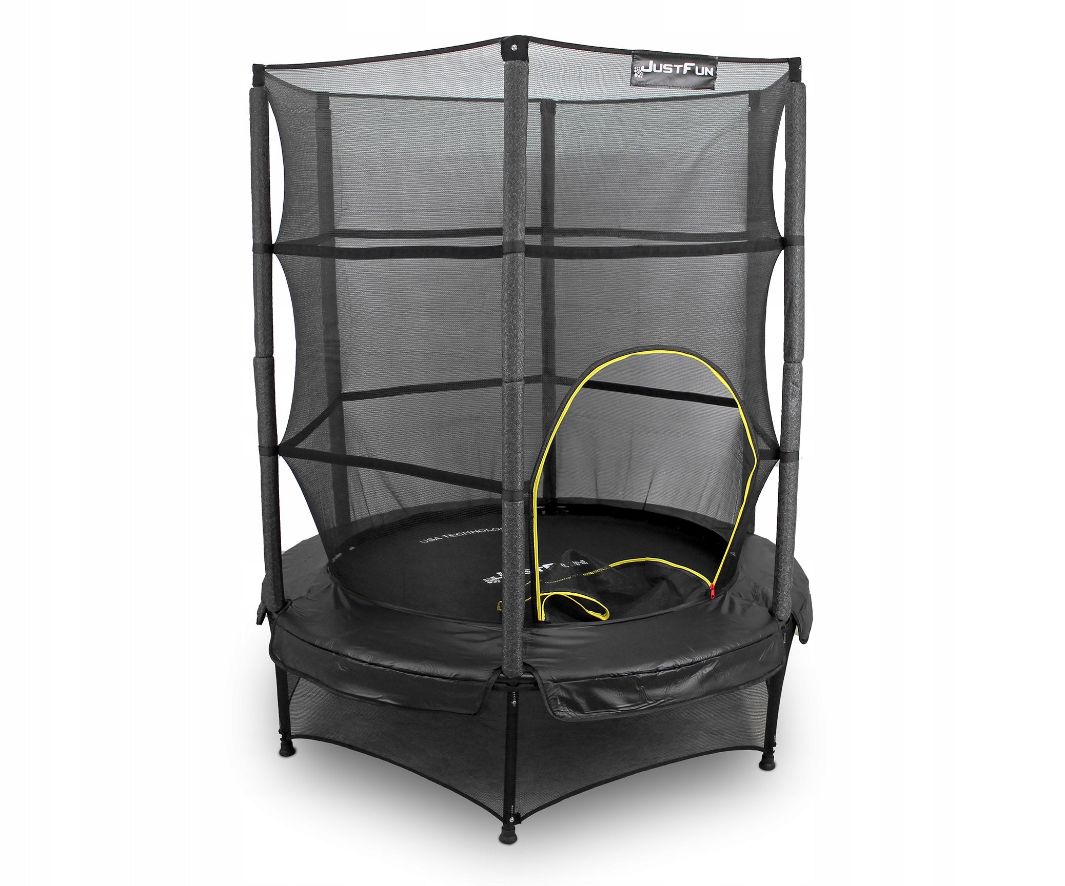 TRAMPOLINE with net inside for children home 140cm JUST FUN BLACK EAN (GTIN) 0698142815035