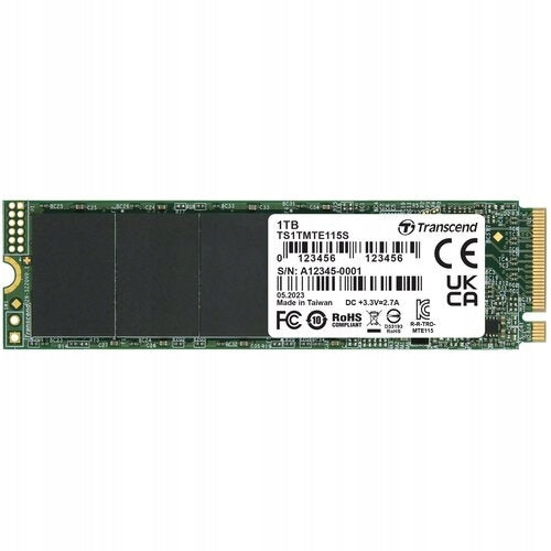 TRANSCEND 115S 1TB SSD M.2 2280 PCIe Gen3x4 NVMe TLC DRAM-less