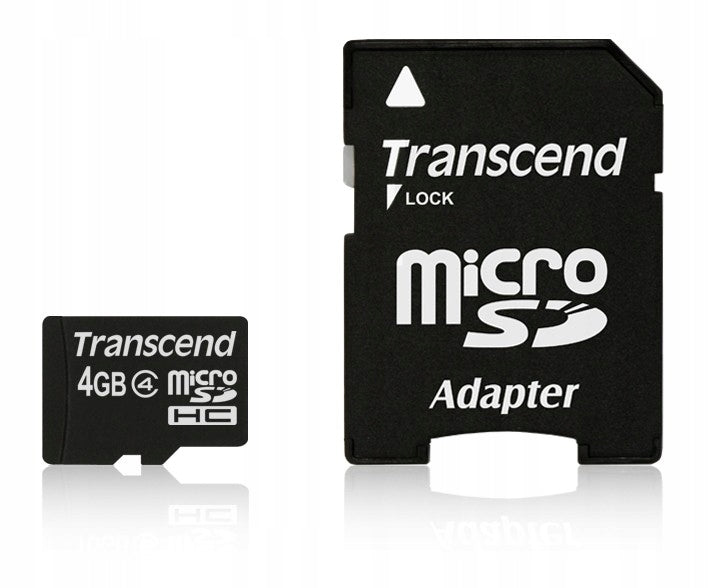 TRANSCEND 4 GB micro SD microSD SDHC Class 4 +a SD Card type SDHC