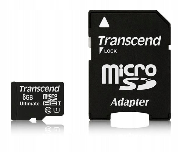 TRANSCEND 8GB micro SD HC U1 600x Ultimate 90MB/s MLC NAND memory card