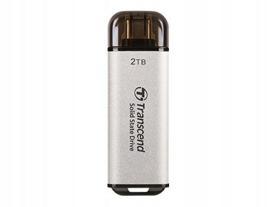 TRANSCEND ESD300S 512GB External USB 3.2 Gen 2 SSD, Silver Model TS512GESD300S