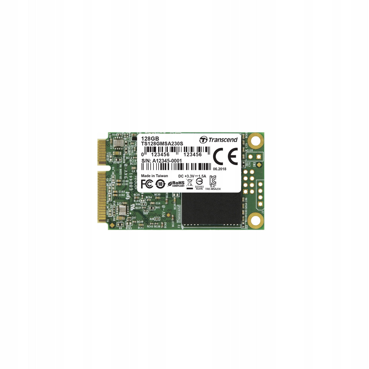 TRANSCEND TS128GMSA230S 128GB mSATA SSD 230S SATA3 3D TLC R/W 550/400 MB/s Manufacturer Transcend