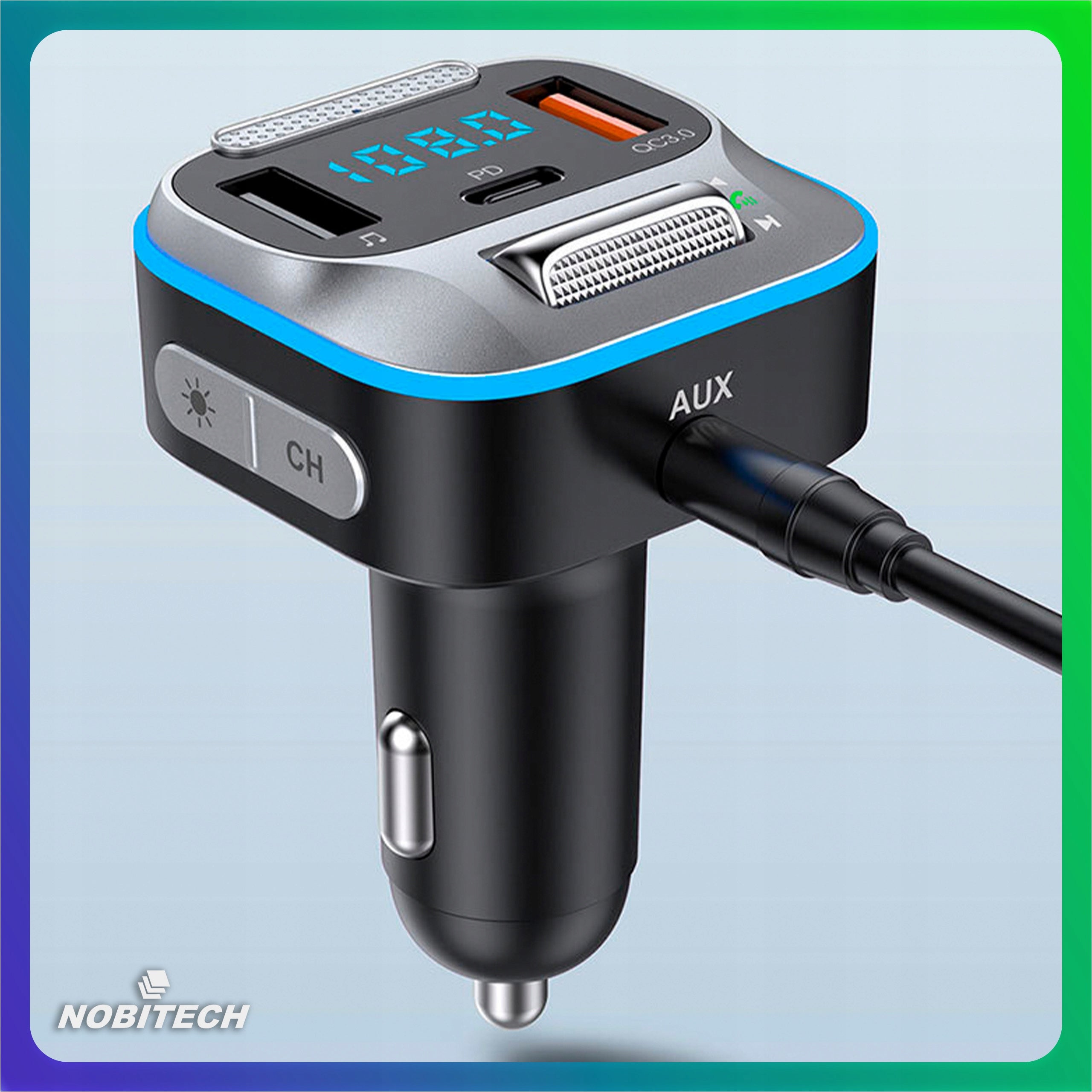 TRANSMITTER CAR CHARGER BLUETOOTH FM CAR USB C JACK QC 3.0 Packaging status original