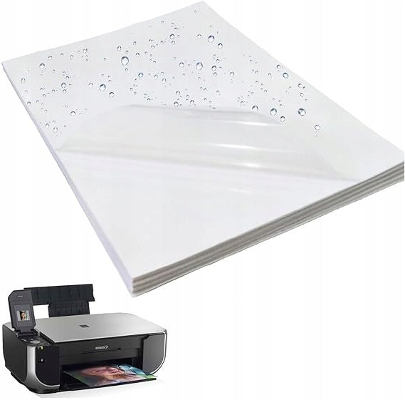 TRANSPARENT A4 VINYL STICKERS FOR PRINTING LASER INK 15 SHEETS