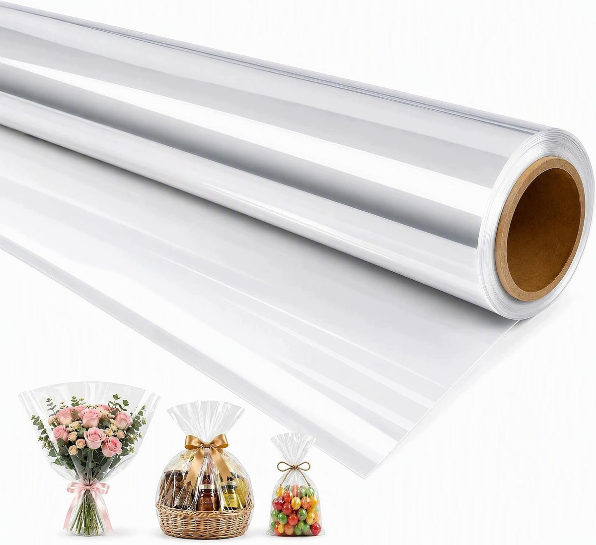TRANSPARENT CELLOPHANE FILM 86CM X 30M 3-LAYER STRONG