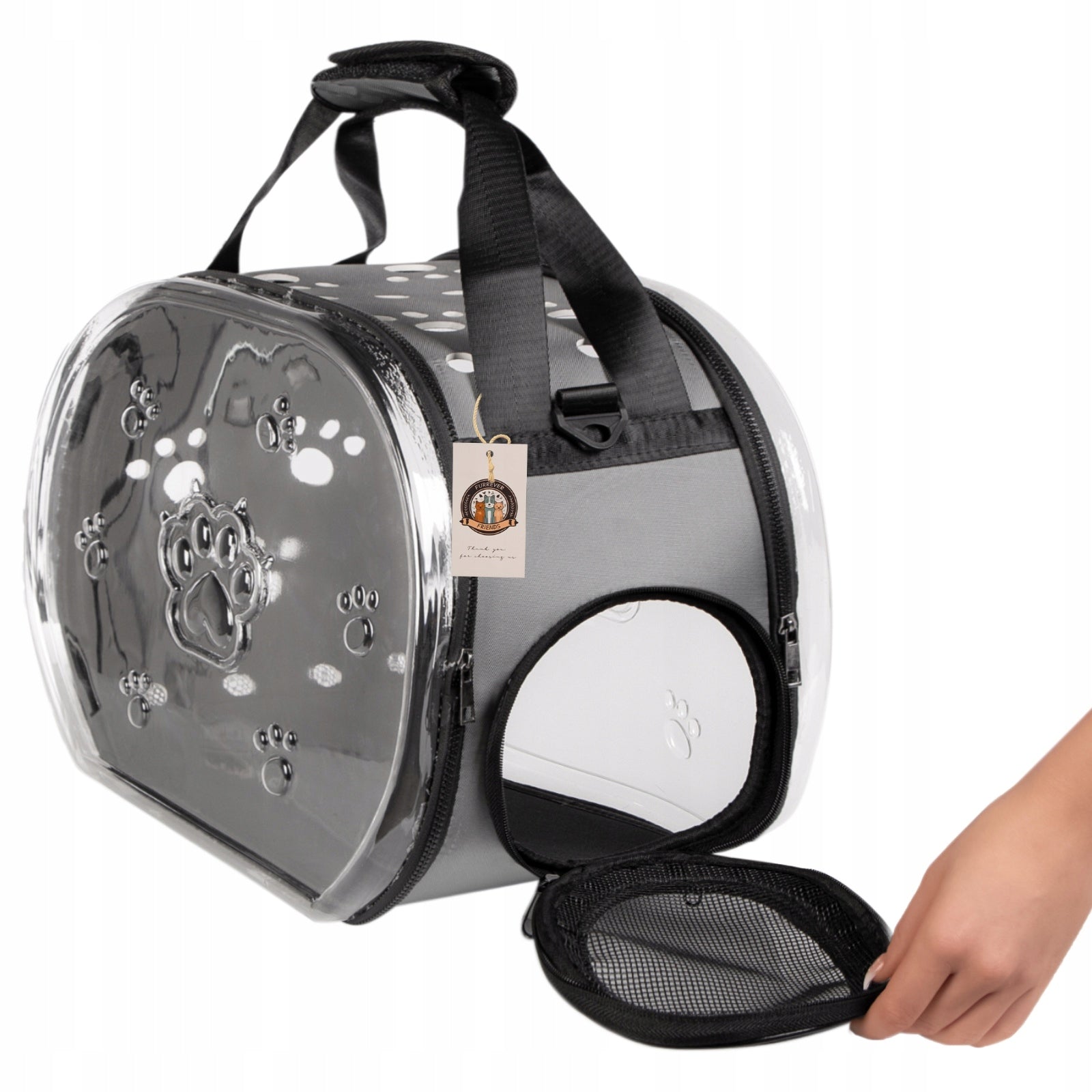 TRANSPARENT DOG AND CAT TRANSPORTER COMFORTABLE LIGHTWEIGHT WITH POCKET Kind bag