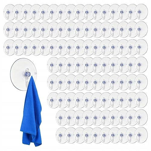 TRANSPARENT SELF-ADHESIVE HOOKS 4 CM FOR KITCHEN BATHROOM 100 PCS.