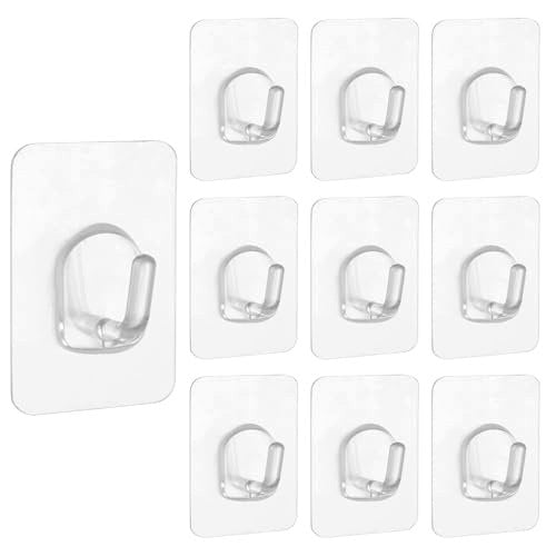 TRANSPARENT SELF-ADHESIVE HOOKS FOR WALLS WITHOUT DRILLING 10 PCS. Brand no brand