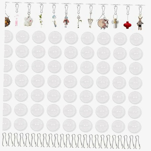 TRANSPARENT SELF-ADHESIVE HOOKS WITHOUT DRILLING TO THE CEILING 100 PCS