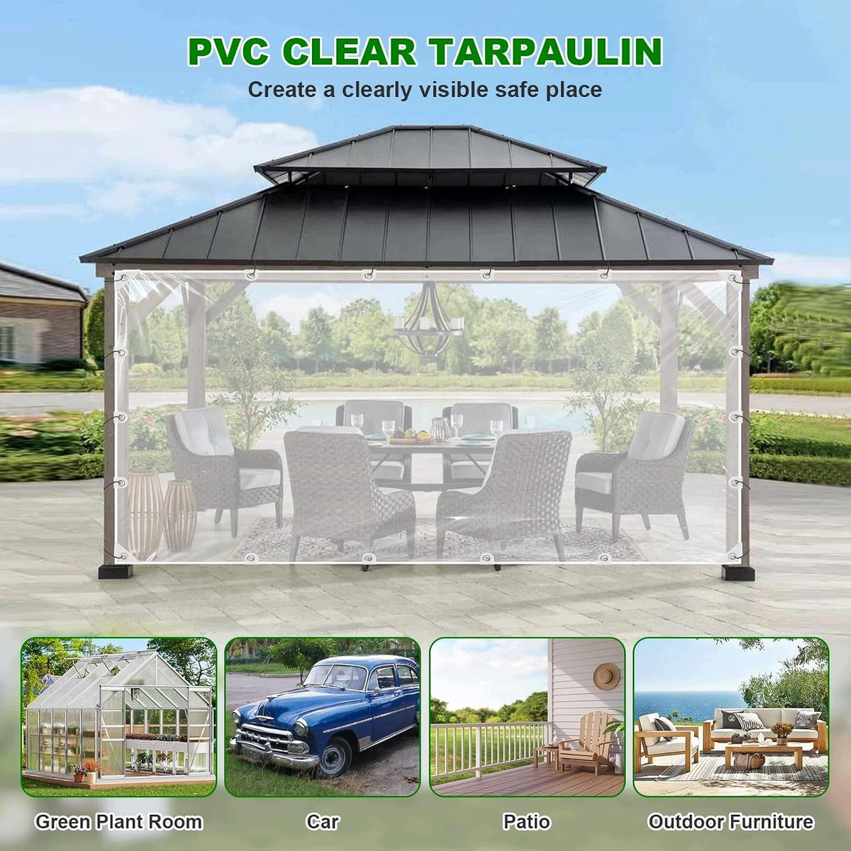TRANSPARENT TENT TARPAULIN PCW WATERPROOF 80X120CM Manufacturer code 5908040412898