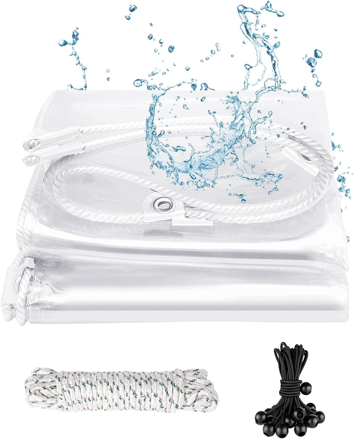 TRANSPARENT TENT TARPAULIN PCW WATERPROOF 80X120CM