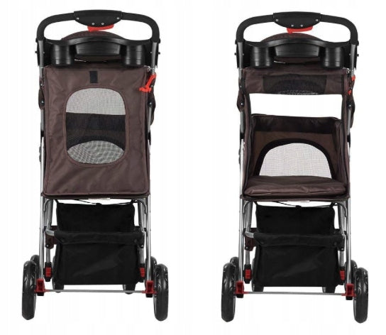 TRANSPORT TROLLEY FOR DOG AND CAT-folding walking with Basket max Size S