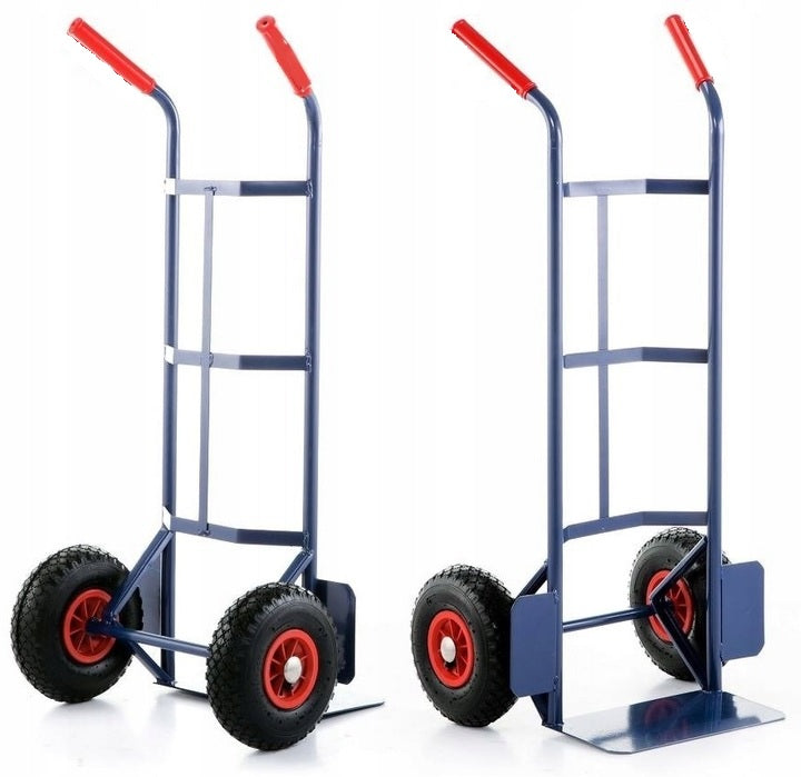 TRANSPORT TROLLEY WAREHOUSE MILLING MACHINE 250KG STRONG WITH RETURN PLATFORM Manufacturer code WÓZEK TRANSPORTOWY MAGAZYNOWY MŁYNARKA BLUE