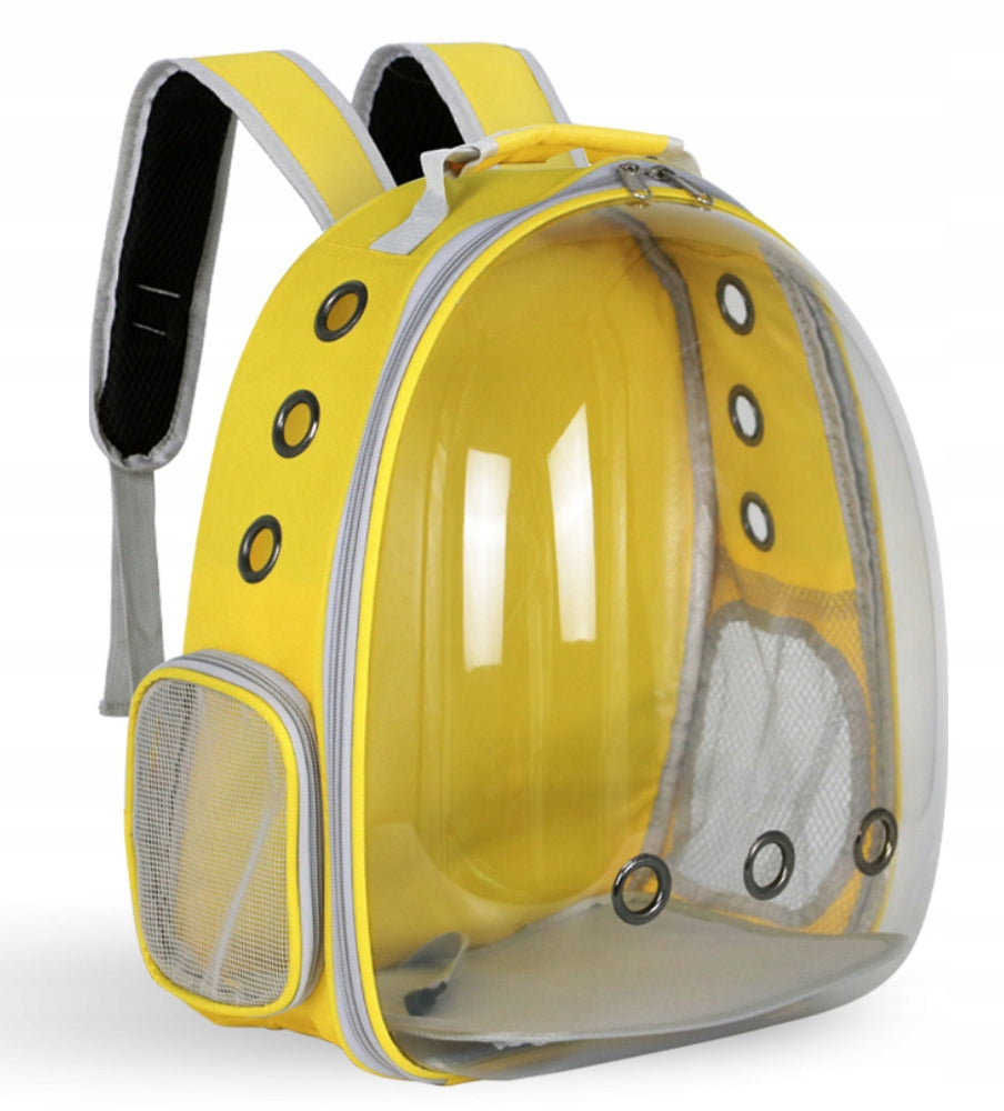 TRANSPORTER BACKPACK BAG WITH VENTILATION FOR DOG CAT ANIMALS YELLOW