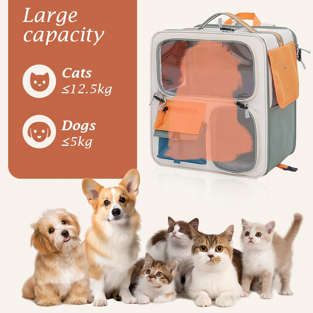 TRANSPORTER BACKPACK FOR CAT AND DOG UP TO 12.5KG PORTABLE TRANSPARENT Brand no brand