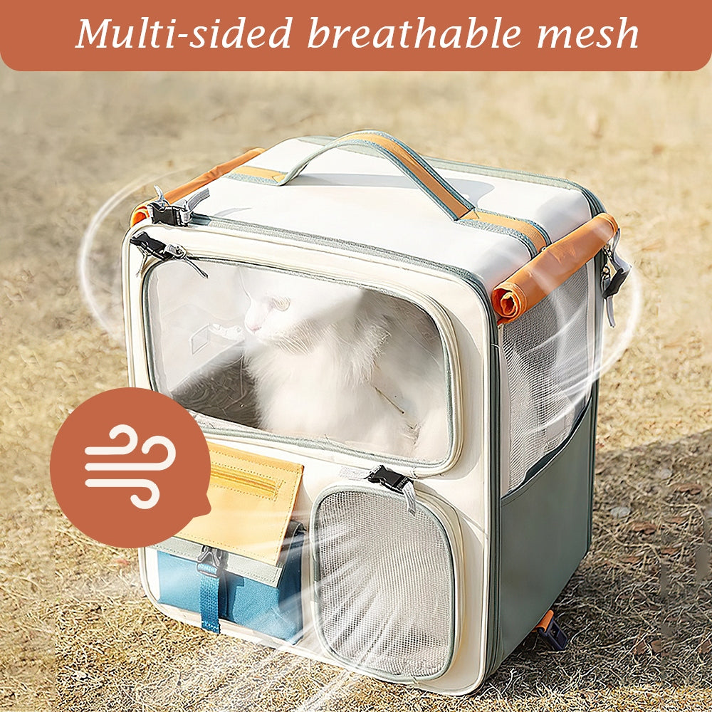TRANSPORTER BACKPACK FOR CAT AND DOG UP TO 12.5KG PORTABLE TRANSPARENT Kind backpack
