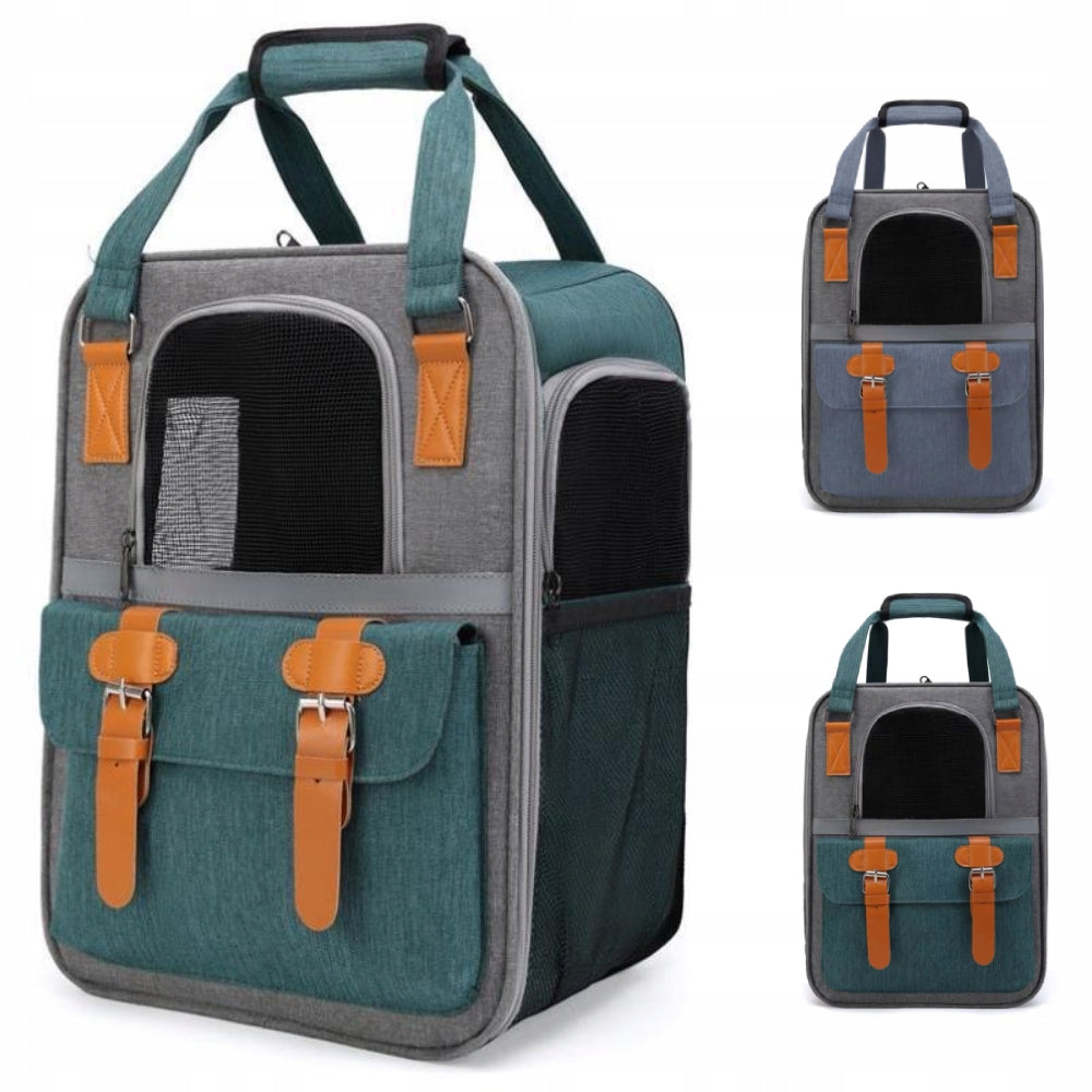 TRANSPORTER BACKPACK FOR CAT AND DOG WITH AIR BREATHABLE POCKETS GREEN Manufacturer code CWBB-GRE