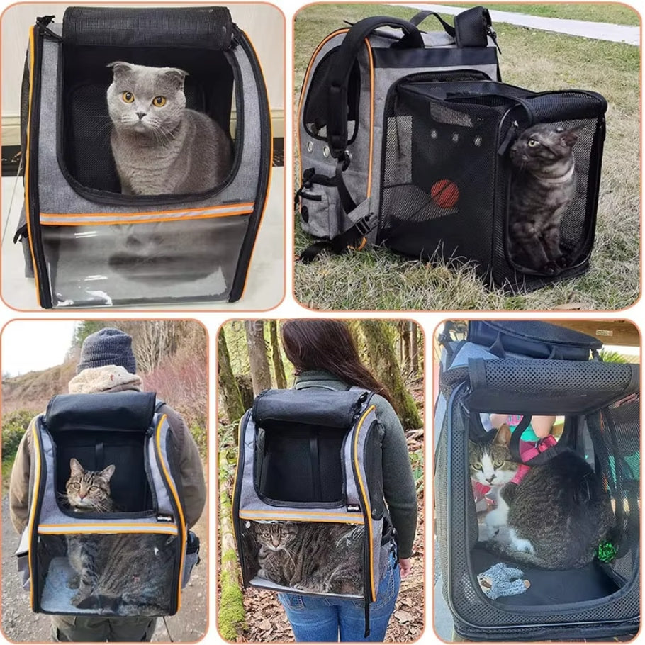 TRANSPORTER BAG BACKPACK FOLDING FOR CAT DOG PLAYPEN FOLDING VENTILATED Product height 44 cm