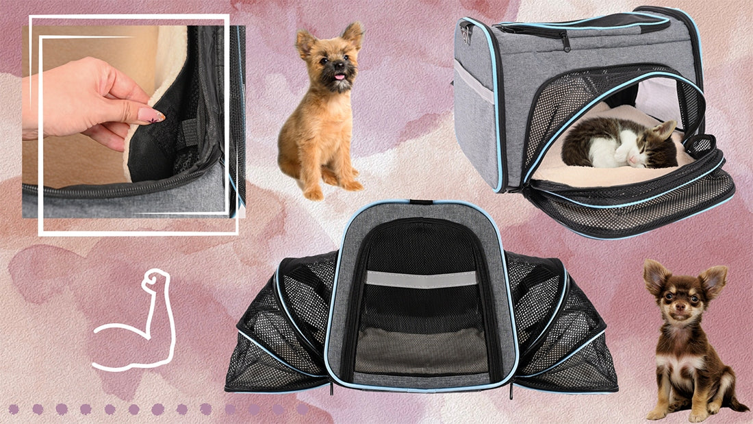 TRANSPORTER CAT DOG FOLDING BAG LARGE PADDED HOLES LIGHT LARGE XL Product width 30 cm