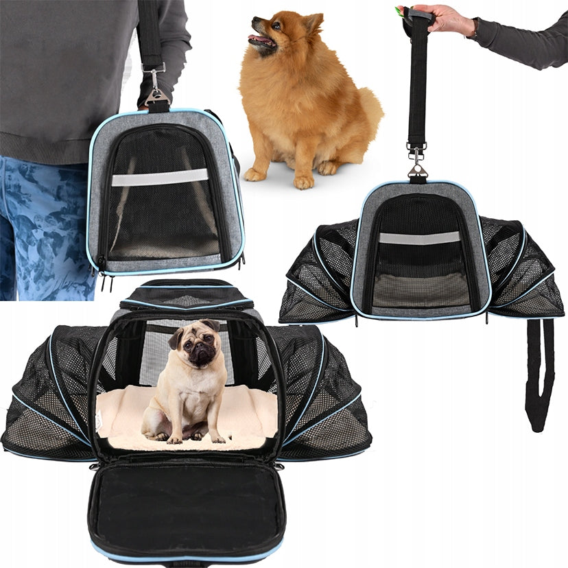 TRANSPORTER CAT DOG FOLDING BAG LARGE PADDED HOLES LIGHT LARGE XL