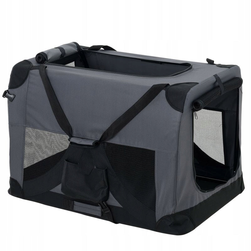 TRANSPORTER FOLDING PLAYPEN BAG BED WITH VENTILATION FOR DOG 52x52x70 Manufacturer code SKŁADANY TRANSPORTER DLA ZWIERZĄT PSÓW DUŻY