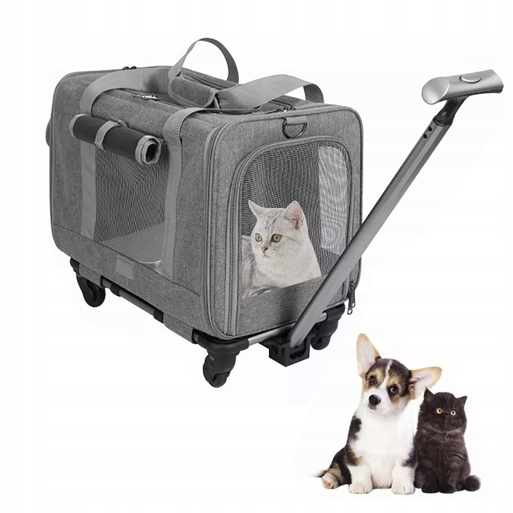 TRANSPORTER FOR CAT/DOG On Wheels 48*32*40cm grey