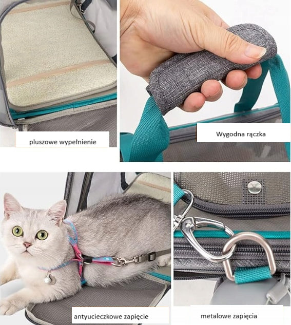 TRANSPORTER FOR DOG AND CAT TRUELOVE BLUE 42,5cm x 27cm x 26cm Product depth 27 cm