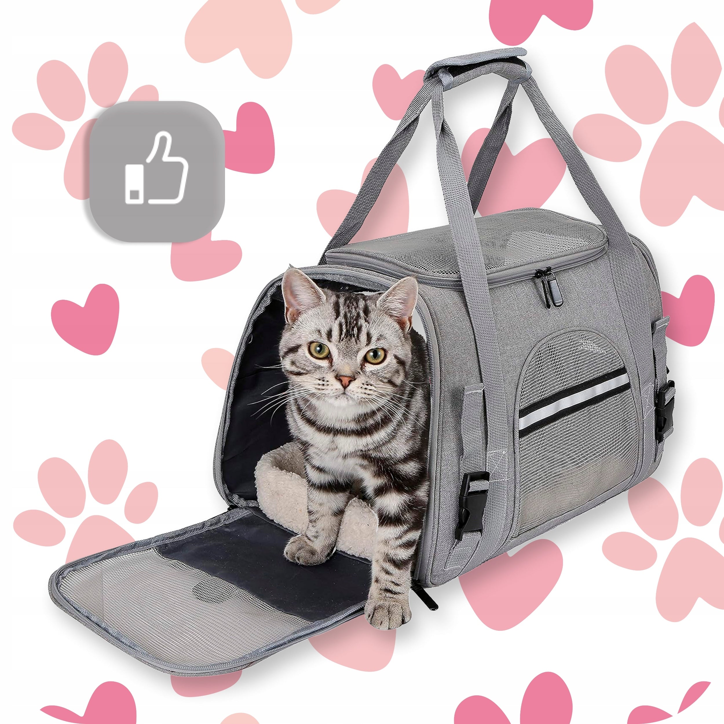 TRANSPORTER FOR LARGE CAT DOG BAG RIGID SOFT BED 43*25*28 CM Manufacturer code PG22-06008