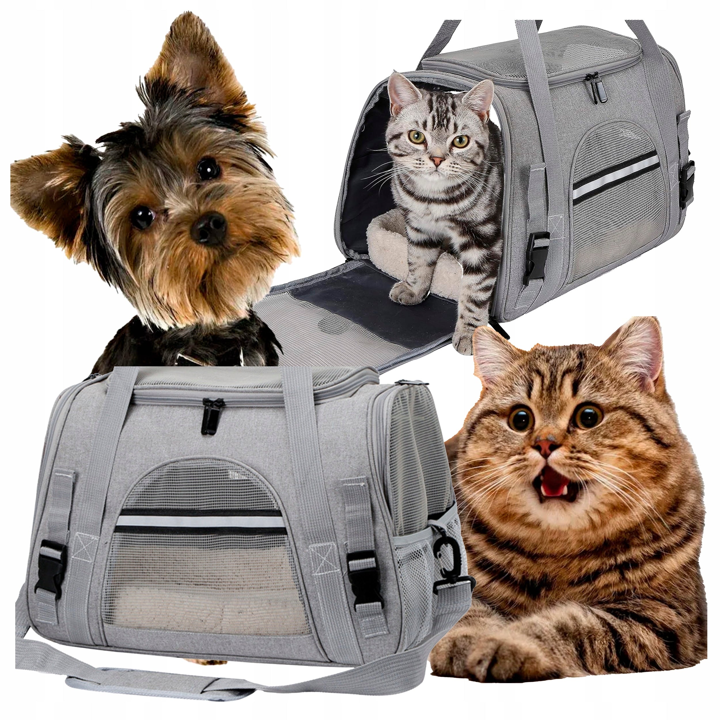 TRANSPORTER FOR LARGE CAT DOG BAG RIGID SOFT BED 43*25*28 CM