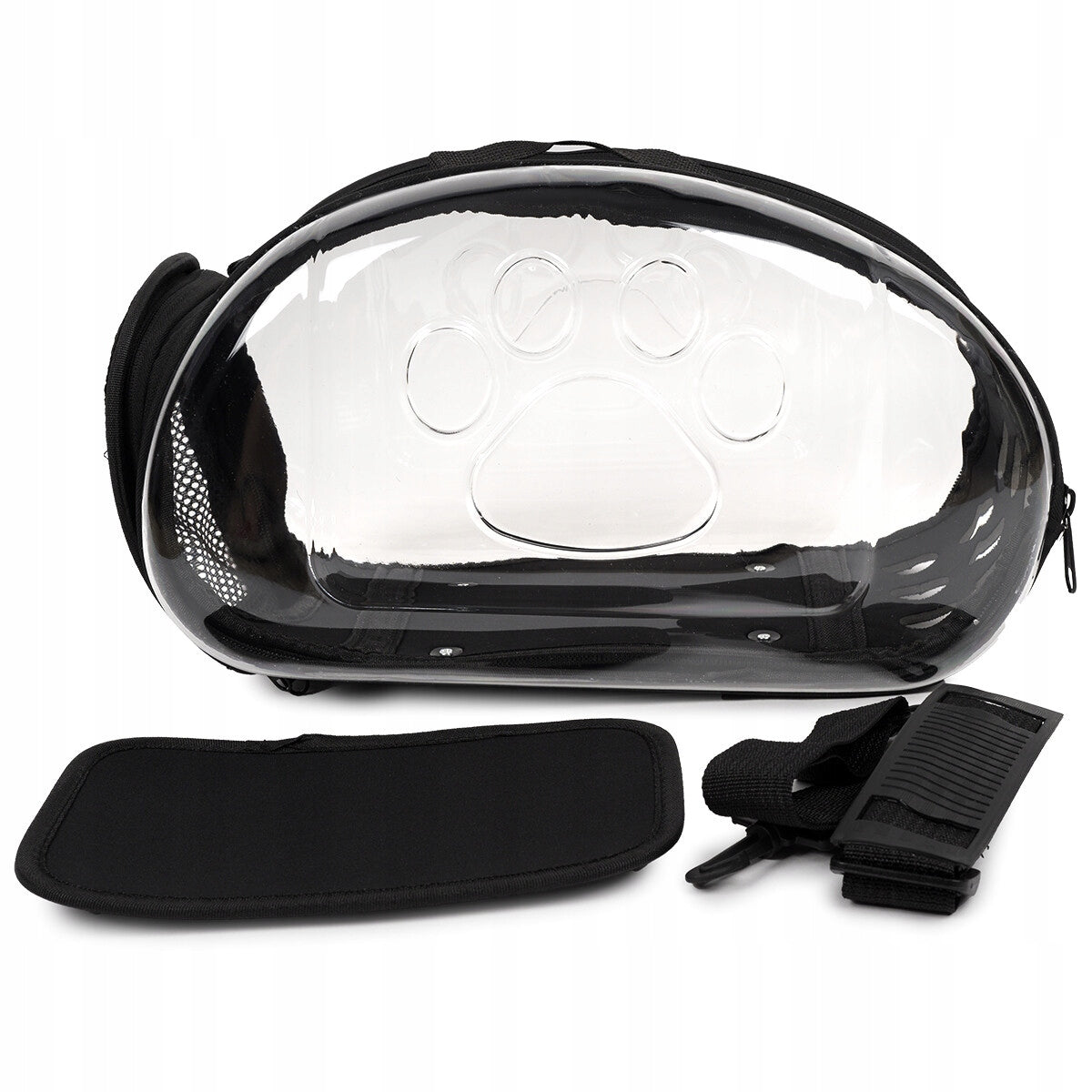 TRANSPORTER TRANSPARENT BAG FOR SMALL ANIMALS CAT DOG - S BLACK Product width 36 cm