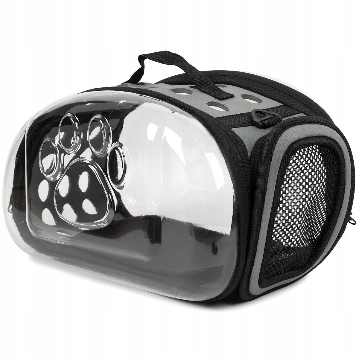 TRANSPORTER TRANSPARENT BAG FOR SMALL ANIMALS CAT DOG - S GREY Kind carrier