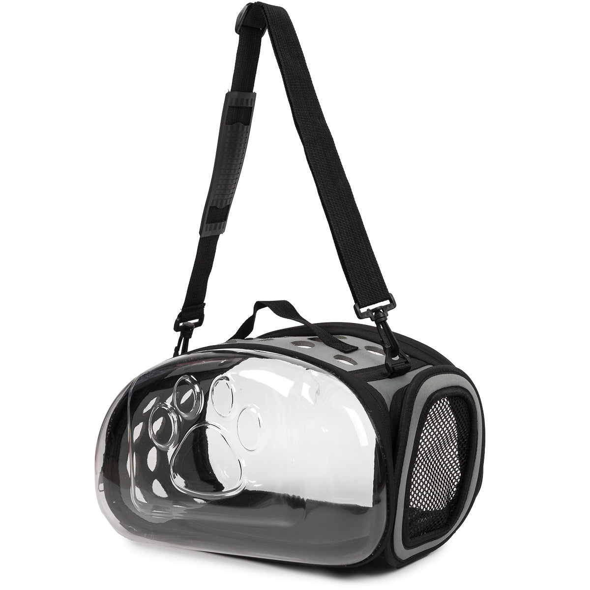 TRANSPORTER TRANSPARENT BAG FOR SMALL ANIMALS CAT DOG - S GREY