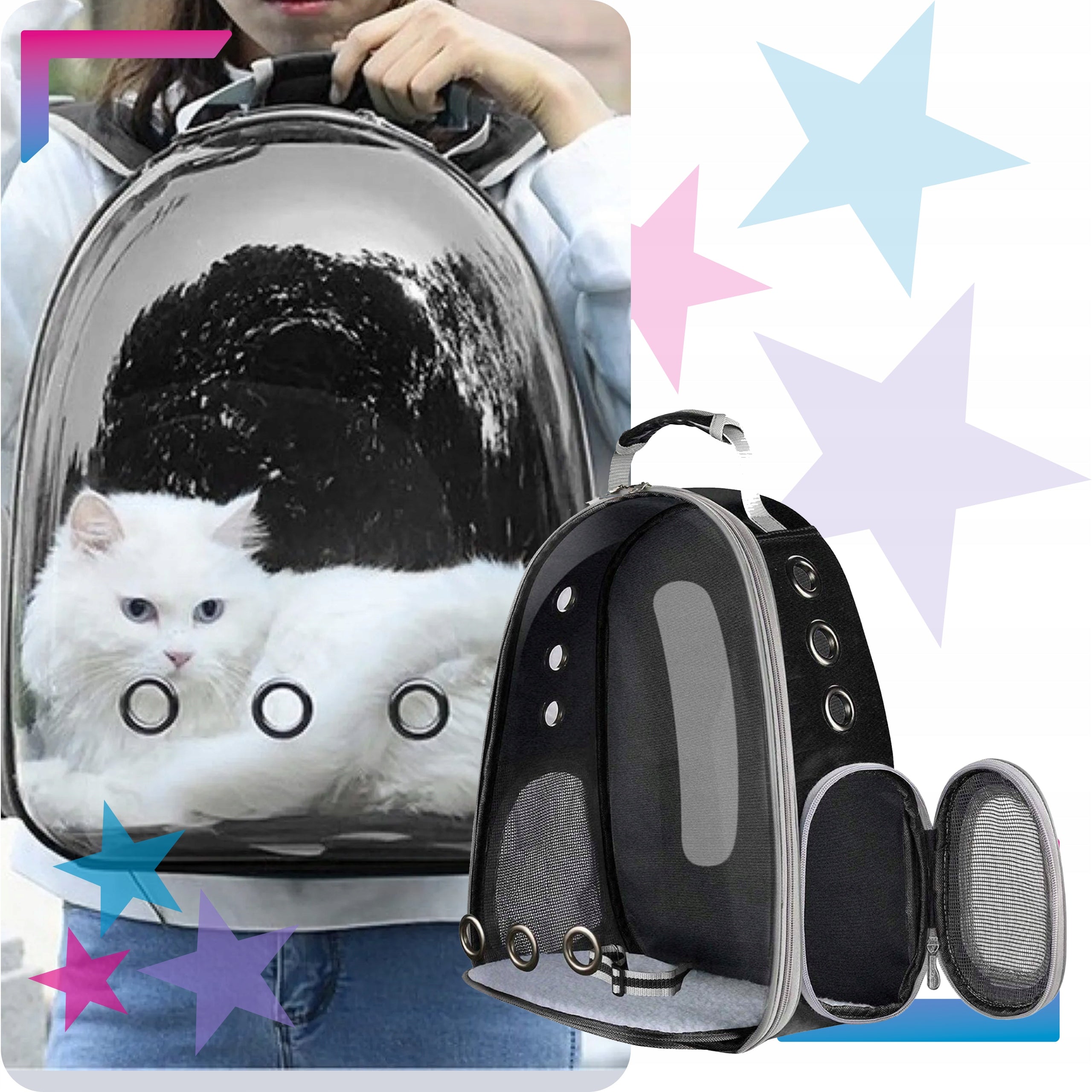 TRANSPORTER for CAT DOG bag large backpack TRAVEL STRONG Animals sturdy Kind backpack