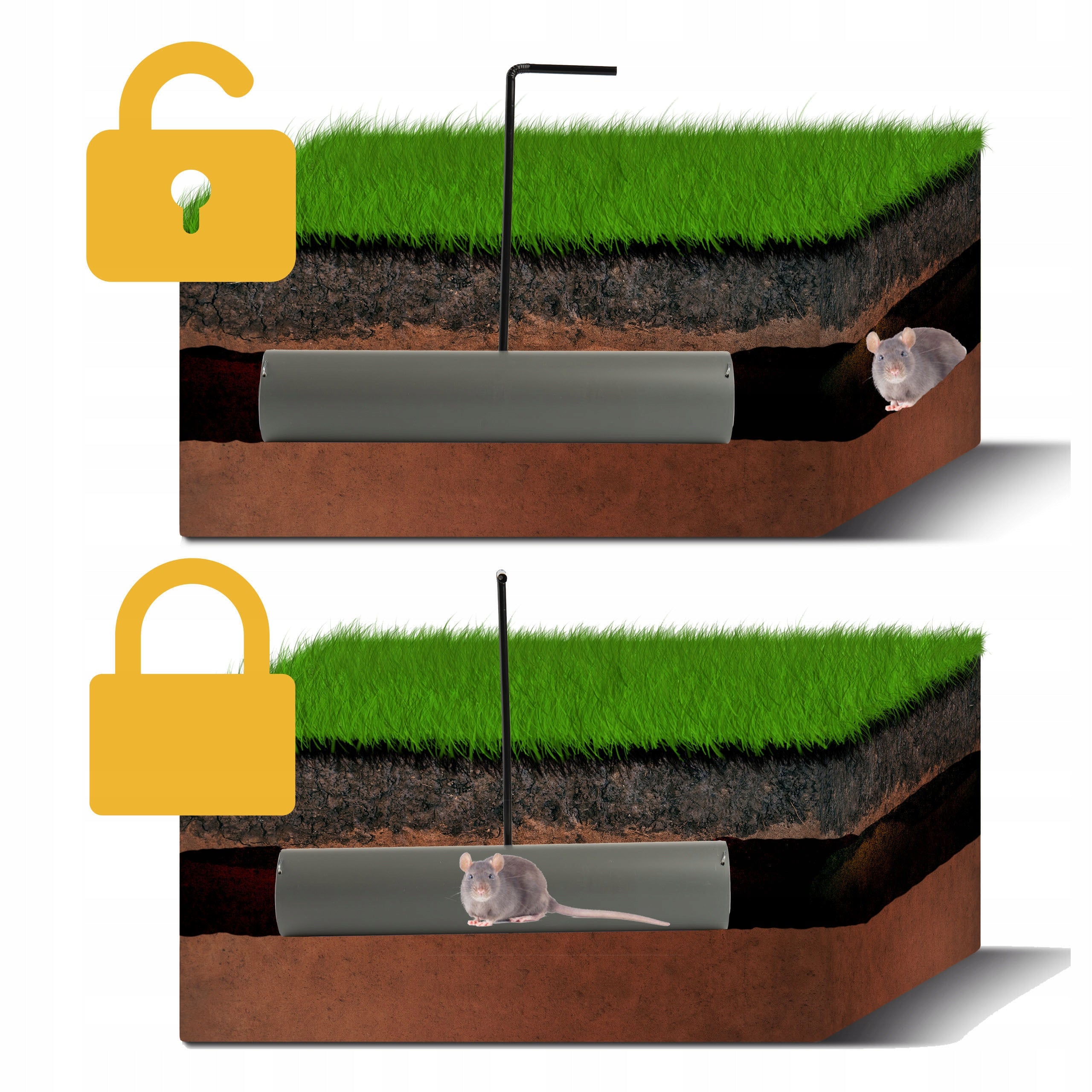 TRAP FOR MOLES VOLES WITH BEACON PAW MOLECATCHER VOLES Manufacturer code Łapka na kreta do wkopywania z sygnalizatorem