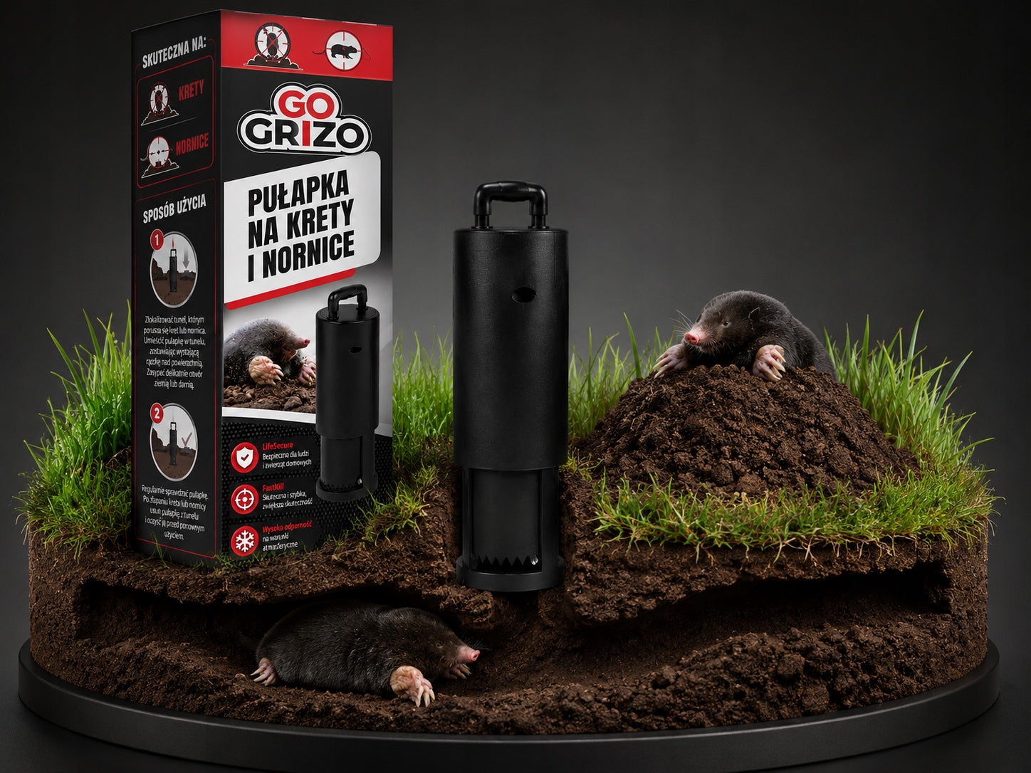 TRAP MOLETRAP PAW FOR MOLES AND VOLES EFFECTIVE RODENT GRIPPER Manufacturer code Kretołap pułapka chwytacz na nornice krety