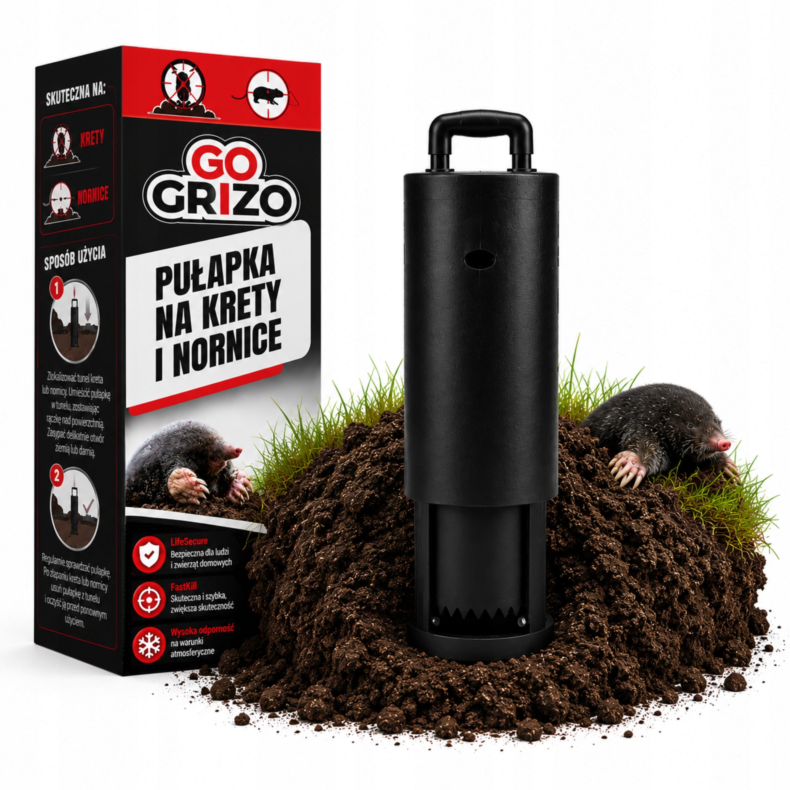 TRAP MOLETRAP PAW FOR MOLES AND VOLES EFFECTIVE RODENT GRIPPER Packaging status original