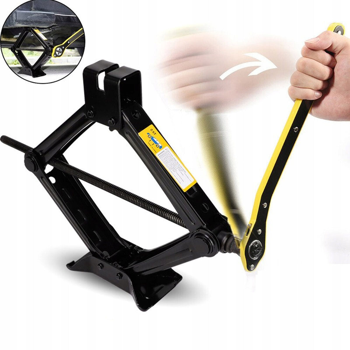TRAPEZOIDAL CAR LEVER 2,5t + Ratchet Wrench