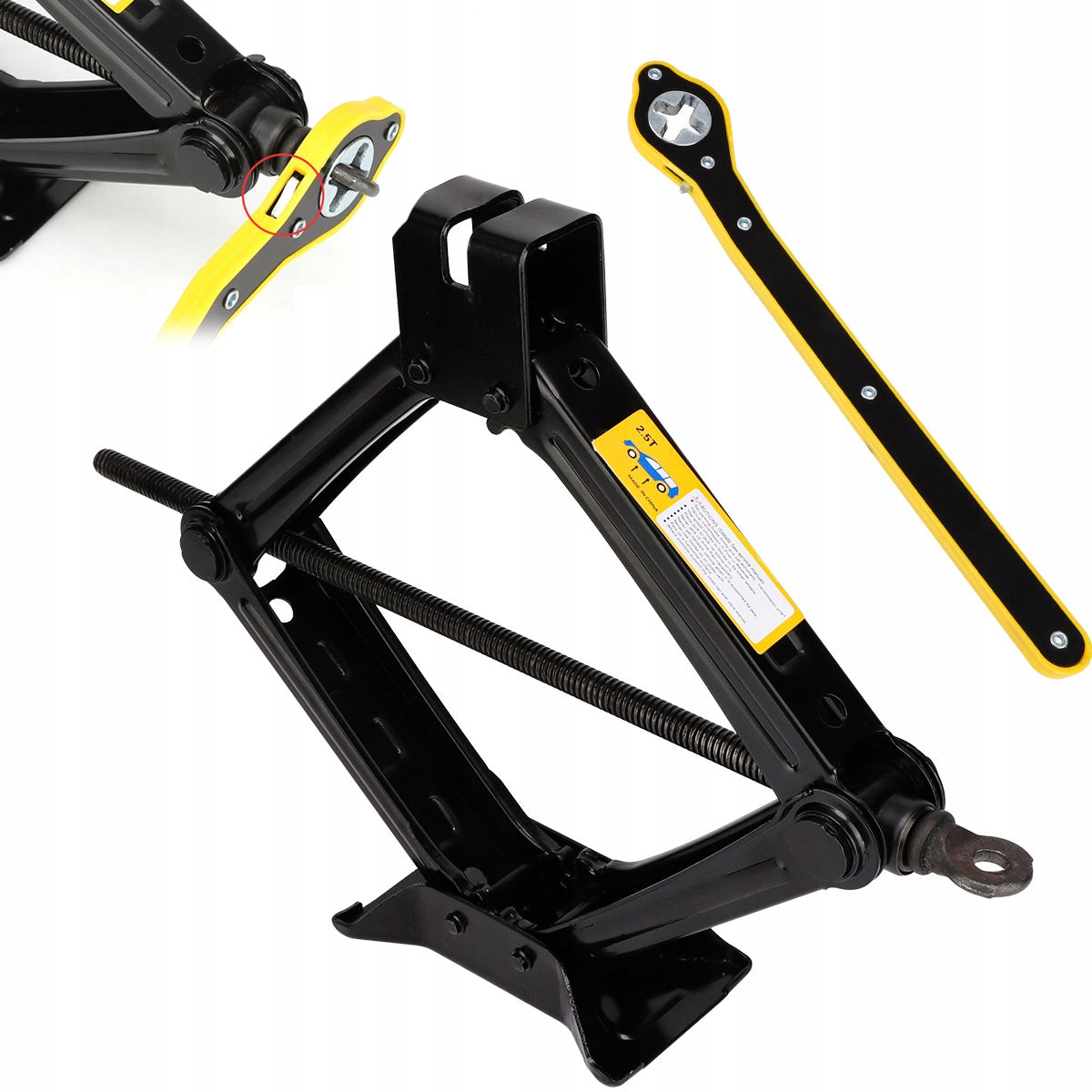 TRAPEZOIDAL LIFT 2.5T CAR JACK 100-400 WHEEL WRENCH COVER