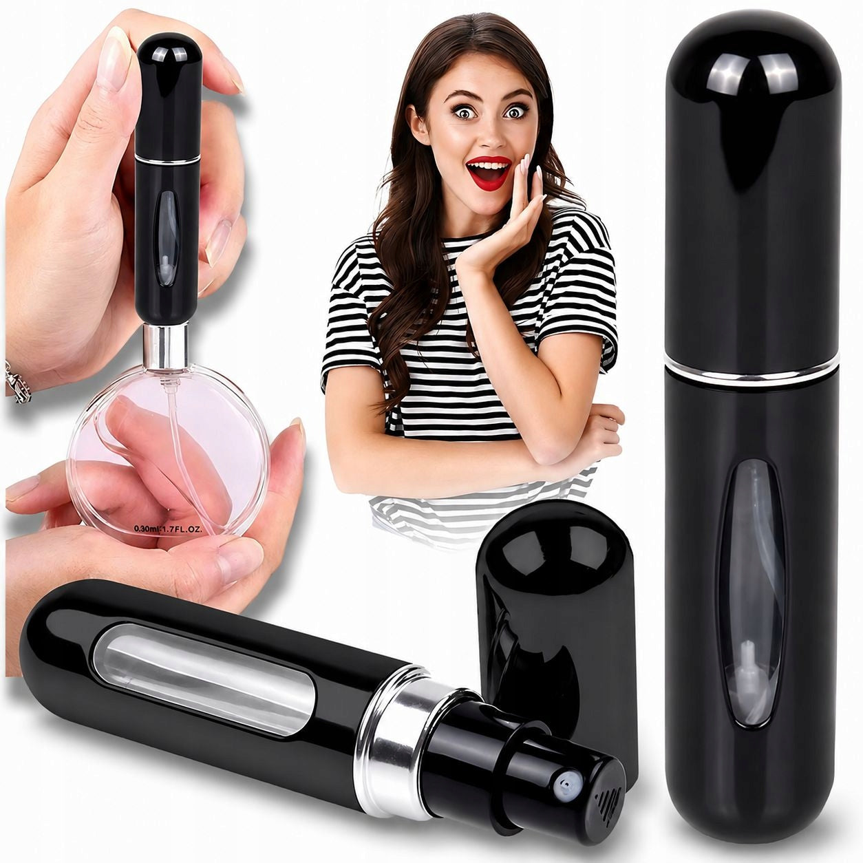 TRAVEL ATOMIZER FOR PERFUME VIAL BOTTLE PERFUME DISPENSER 5 ml MIX