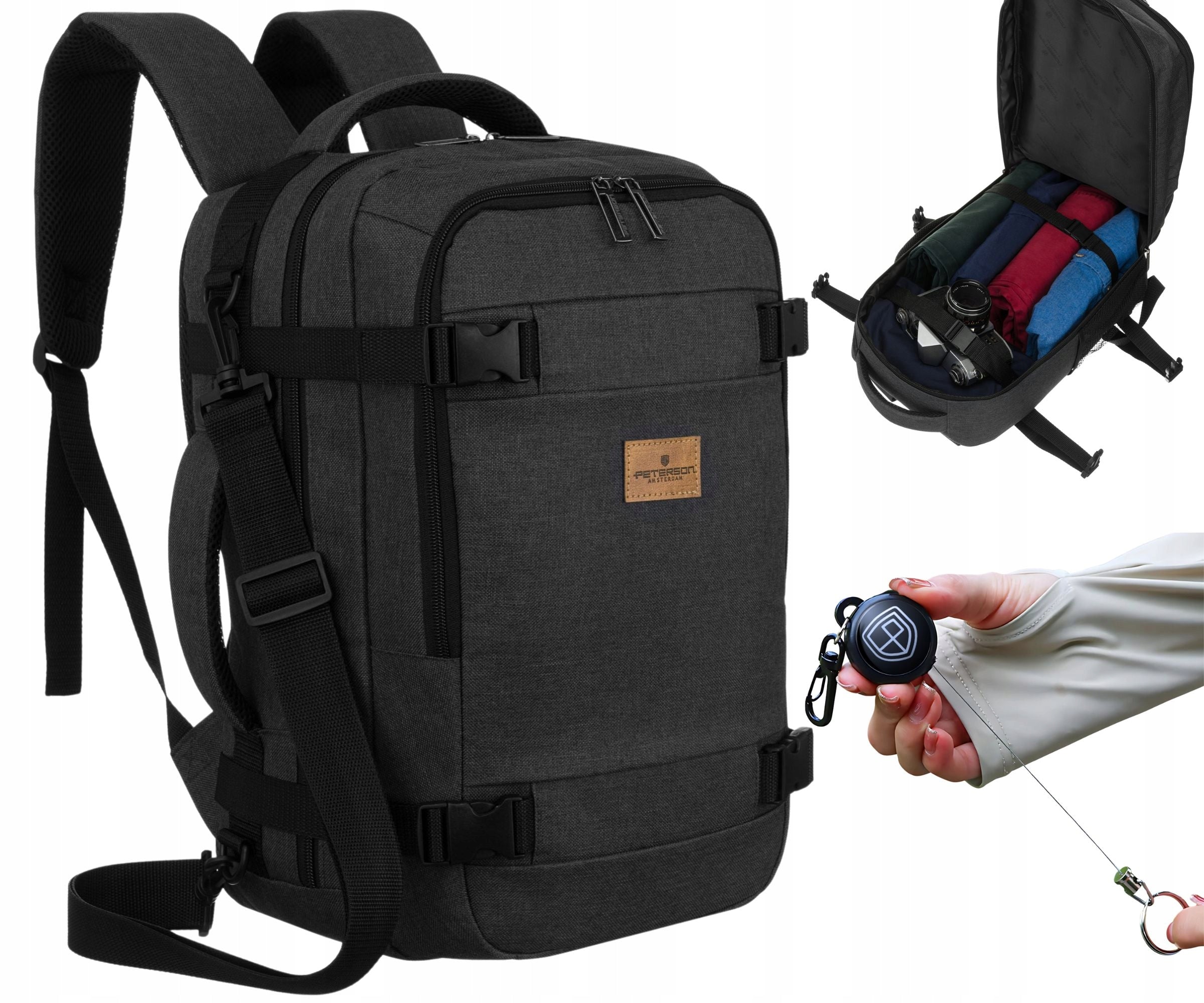 TRAVEL BACKPACK FOR AIRPLANE RYANAIR 40X20X25 CARRY-ON LUGGAGE LIGHT PETERSON