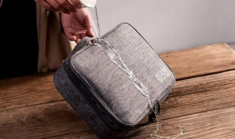 TRAVEL BAG FOR CABLES, CASE, ORGANIZER, ELECTRONIC ACCESSORIES, WATERPROOF Color gray