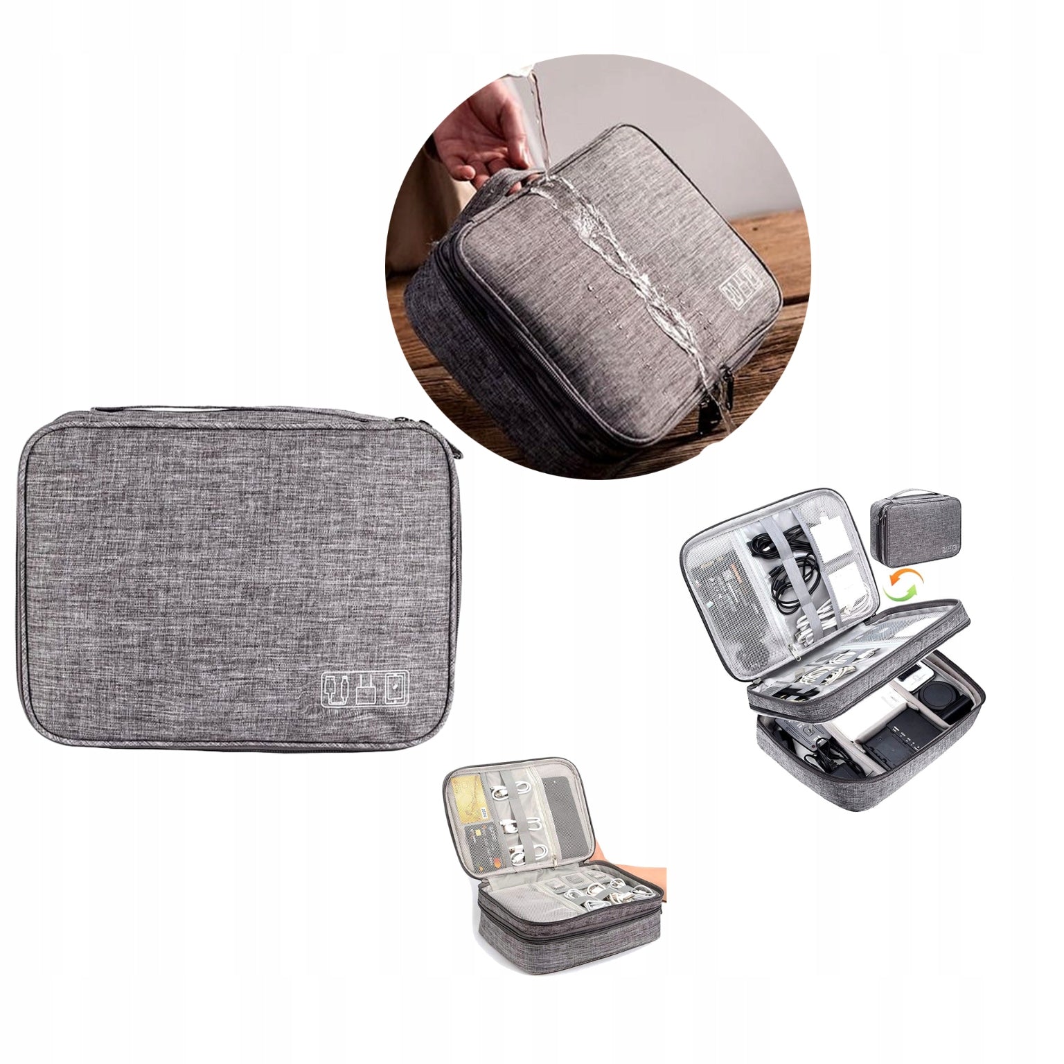 TRAVEL BAG FOR CABLES, CASE, ORGANIZER, ELECTRONIC ACCESSORIES, WATERPROOF
