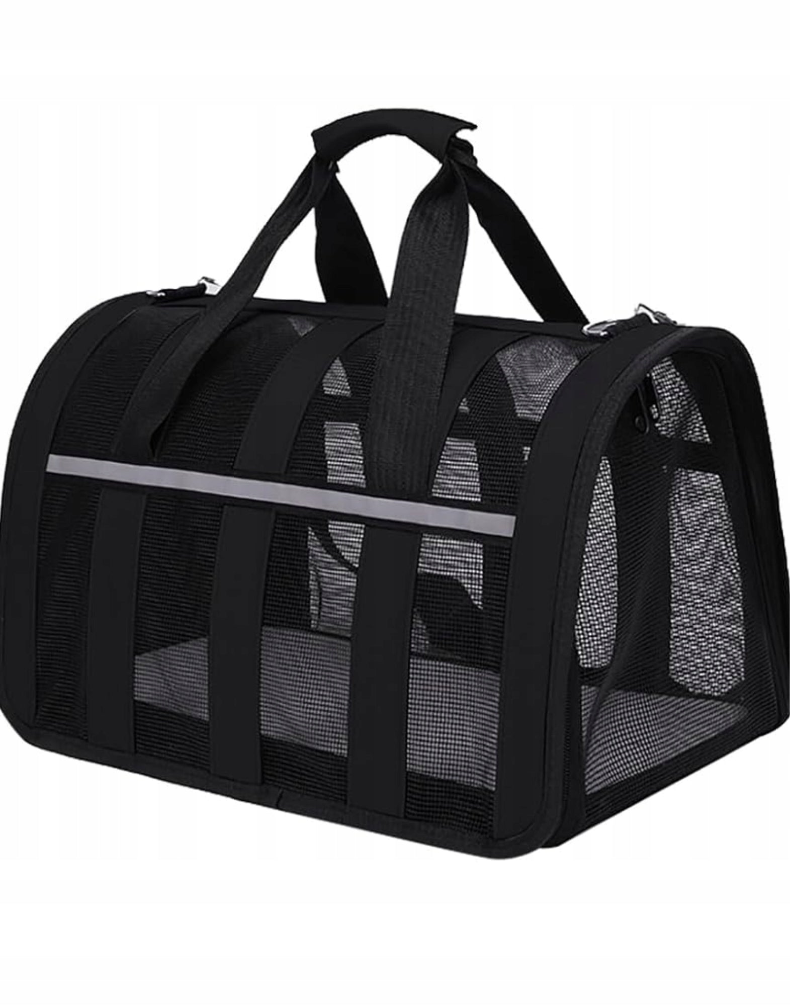 TRAVEL BAG LARGE SOLID 42x24x23 CARRIER FOR CAT DOG RABBIT BLACK Product width 42 cm