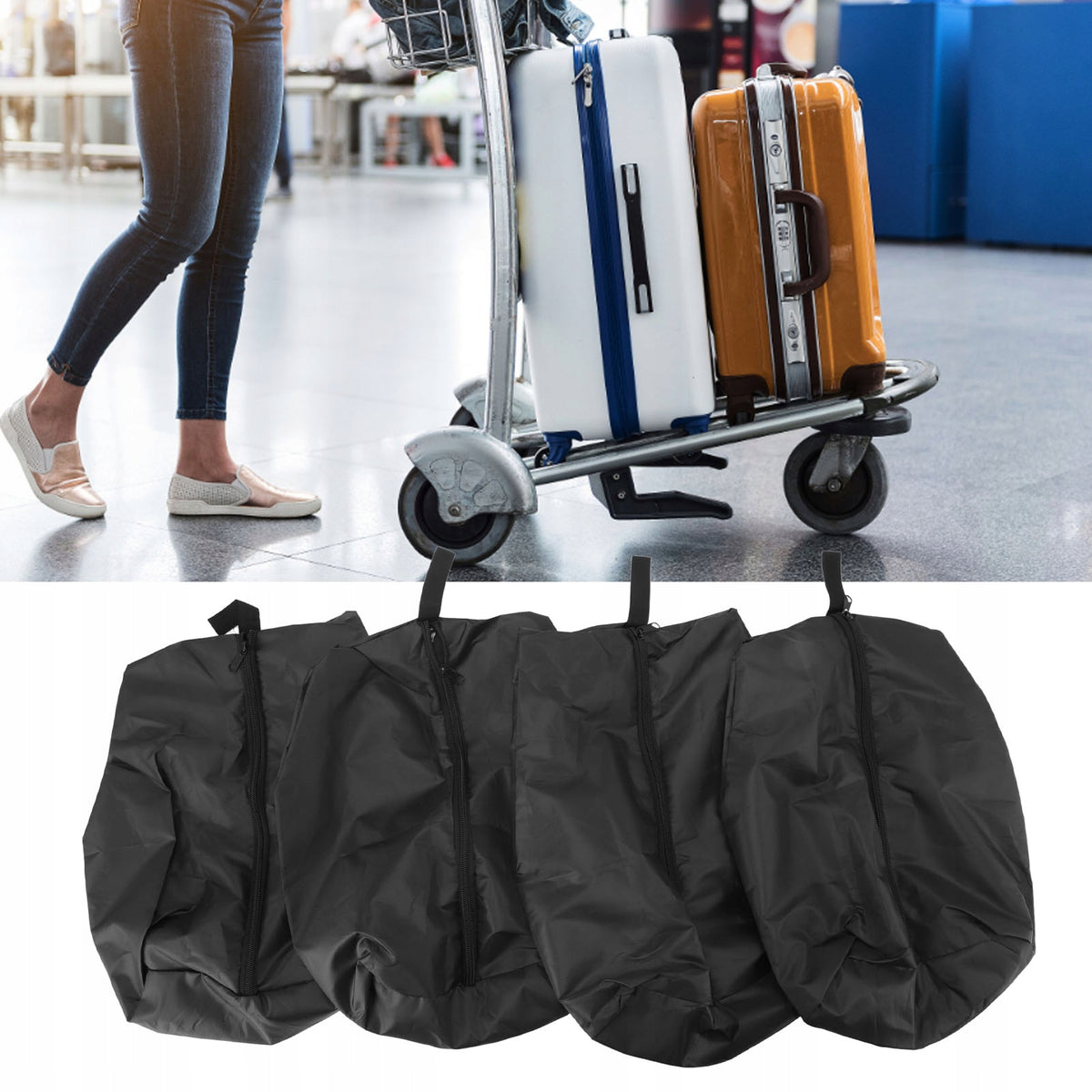 TRAVEL BAGS FOR SHOES CLOTHES FOR SUITCASE BAGS PULLED WITH DRAWSTRING 4 PCS Packaging status original