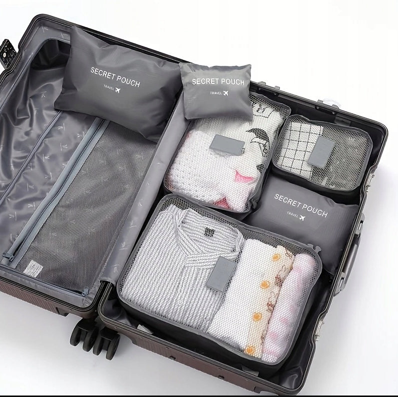 TRAVEL BAGS FOR SUITCASE ORGANIZERS BEAUTICIANS FOR TRAVEL SET OF 6 PCS. Manufacturer code torby podróżne do walizki na ubrania buty x6