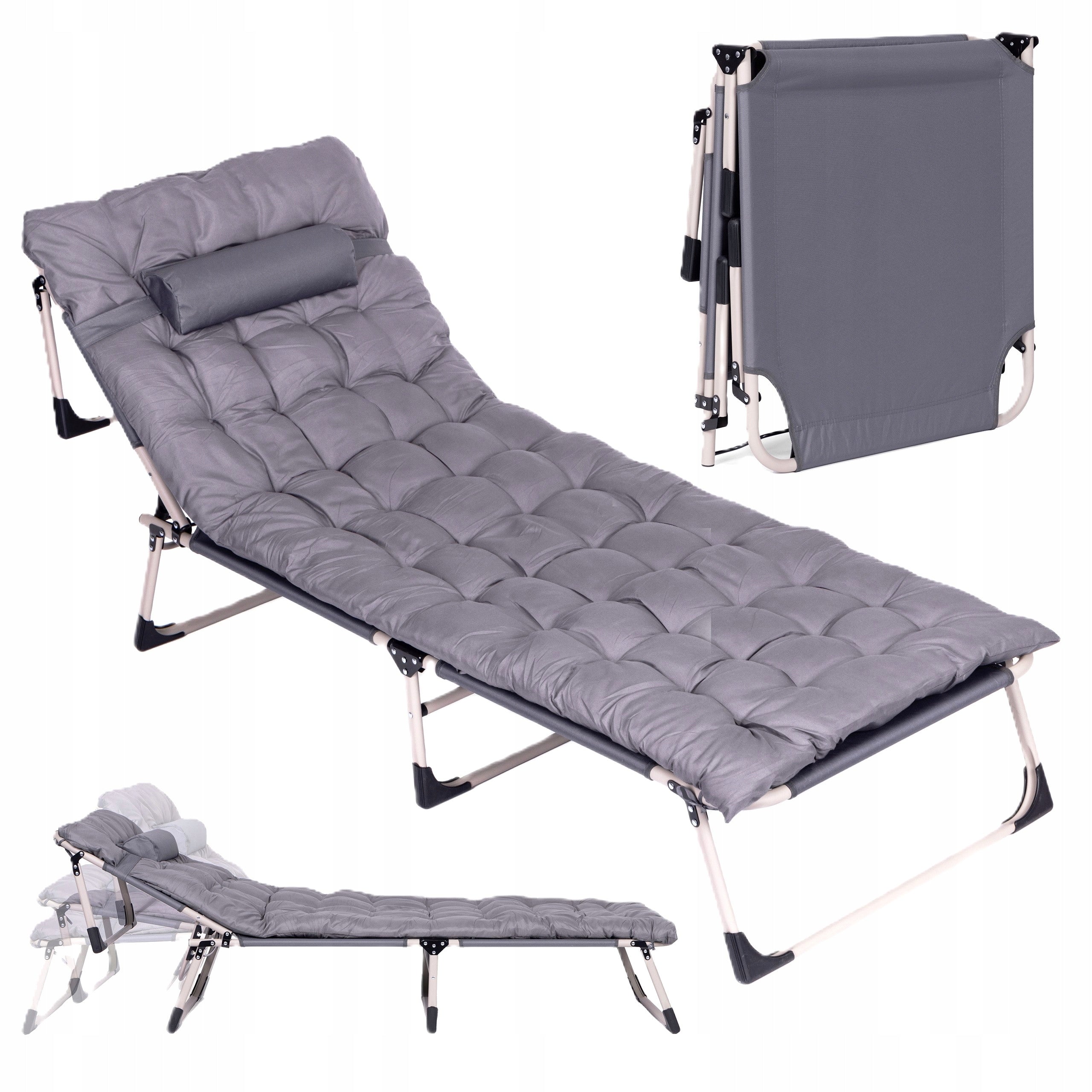 TRAVEL BED FOLDING FIELD BED COMFORTABLE ADJUSTABLE PREMIUM