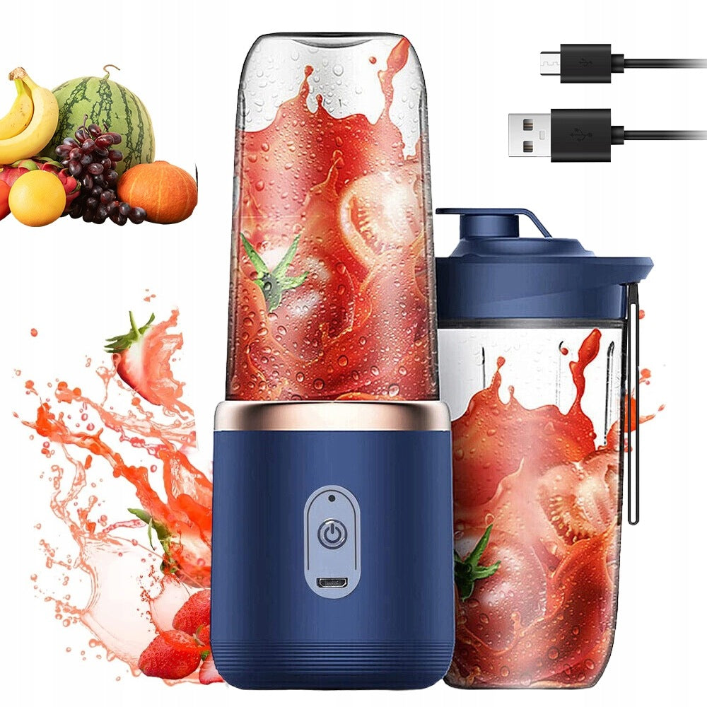 TRAVEL BLENDER PORTABLE MIXER + 2 CUPS JUICER USB CHARGING