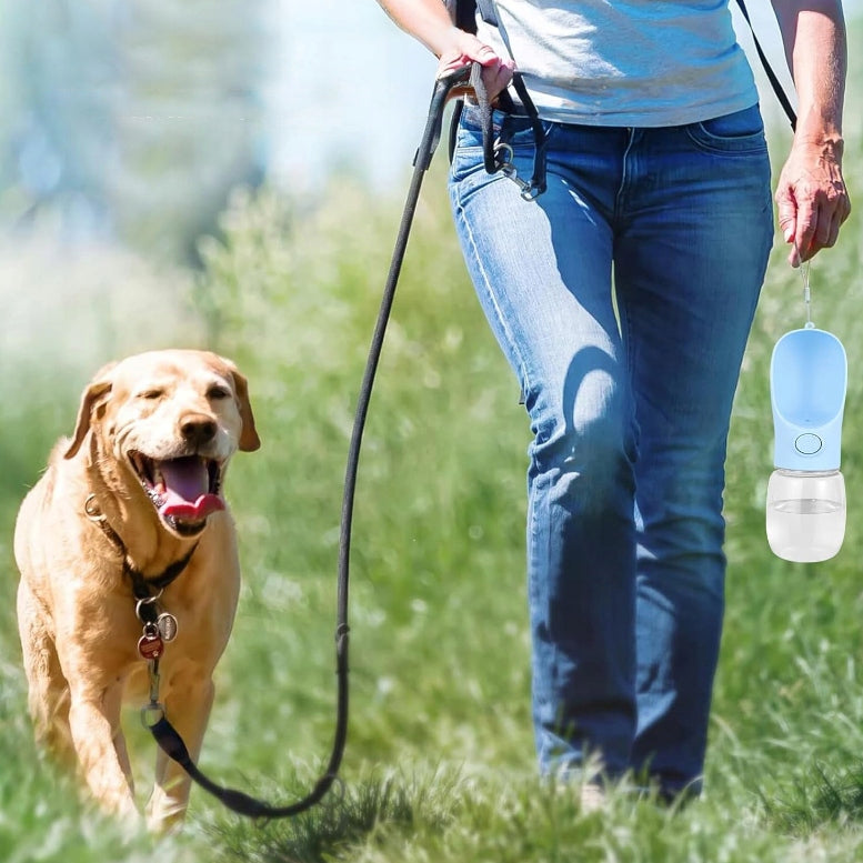TRAVEL BOTTLE FOR DOGS PORTABLE BOWL WATER BOTTLE DRIER 450ml blue EAN (GTIN) 5906555650347